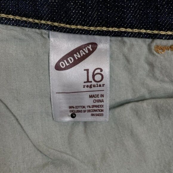 Old Navy Sweetheart Jeans Womens Size 16 Regular Dark Indigo Denim Straight Leg - Picture 6 of 6